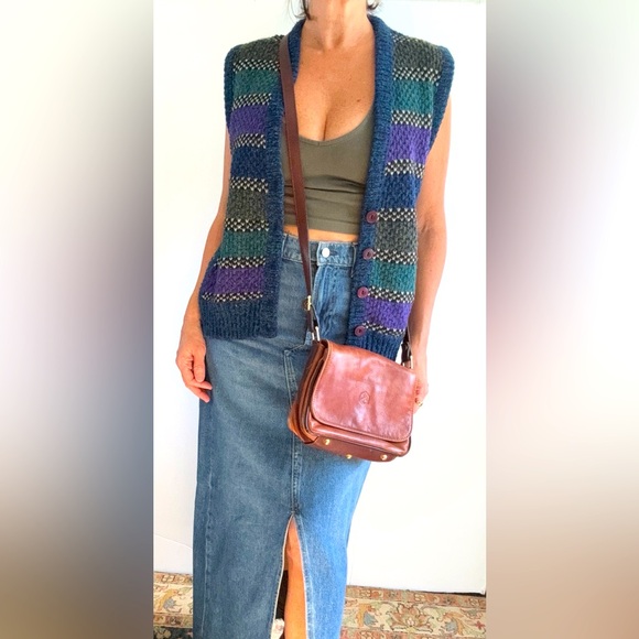 Vintage Sweater Vest by The Italian Mob Grandpa Sweater Unisex L 90’s Vintage - Picture 1 of 15